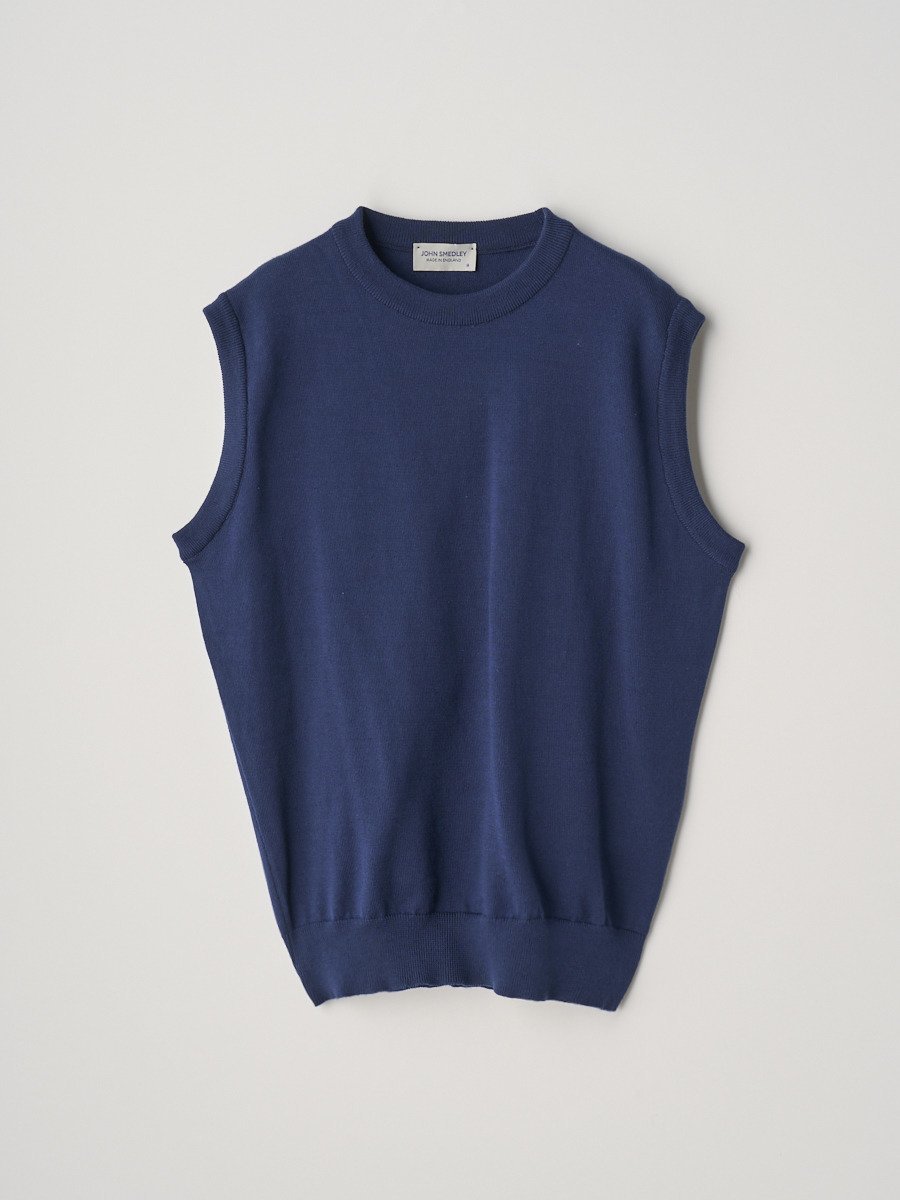 ジョンスメドレー トップス レディース JOHN SMEDLEY Crew neck Sleeveless Top ｜ S4702 ｜ 24G ジョンスメドレー トップス ニット ネイビー【送料無料】