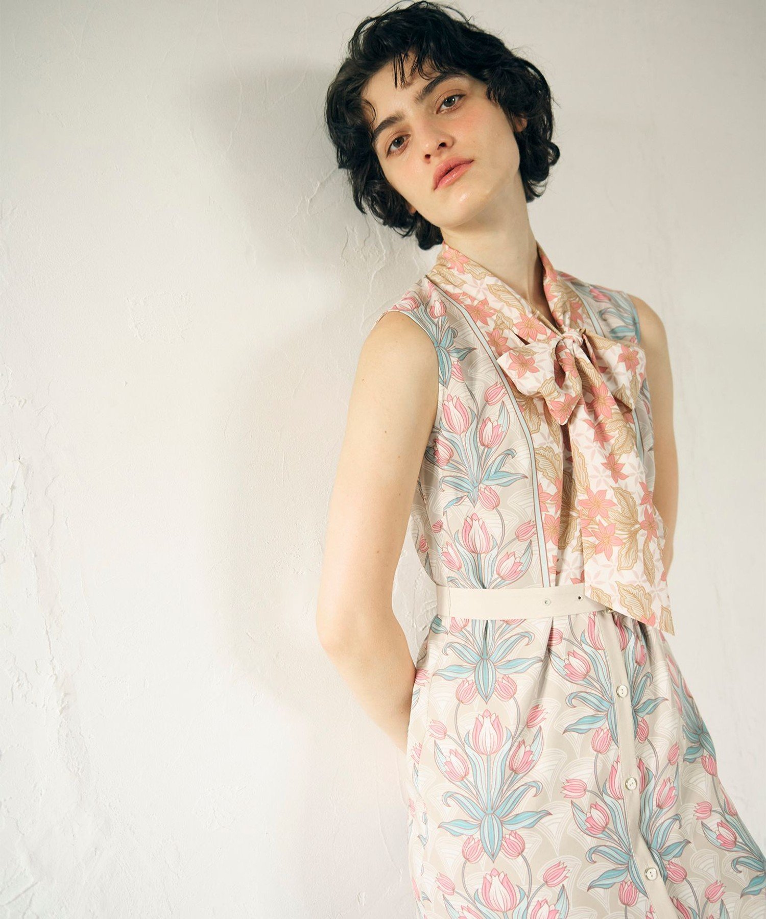 GRACE CONTINENTAL サラサストライププリントワンピース グレースコンチネンタル ワンピース・ドレス ワンピース ブルー ベージュ【送料無料】のサムネイル