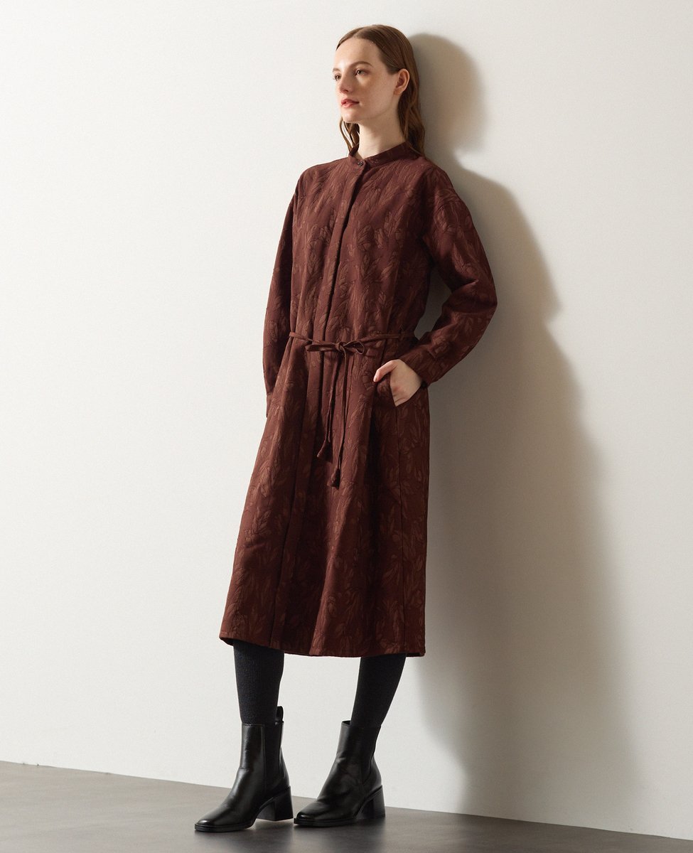 【SALE／50%OFF】LOGEMENT DE CLAIRE バンドカラーシャツワンピース メルロ