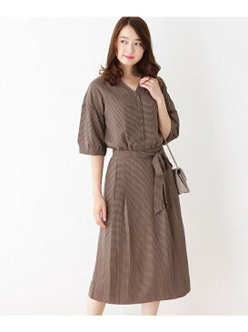 【SALE/50%OFF】OPAQUE.CLIP 【洗える】千鳥ワンピース オペークドットクリップ ワンピース【RBA_S】【RBA_E】