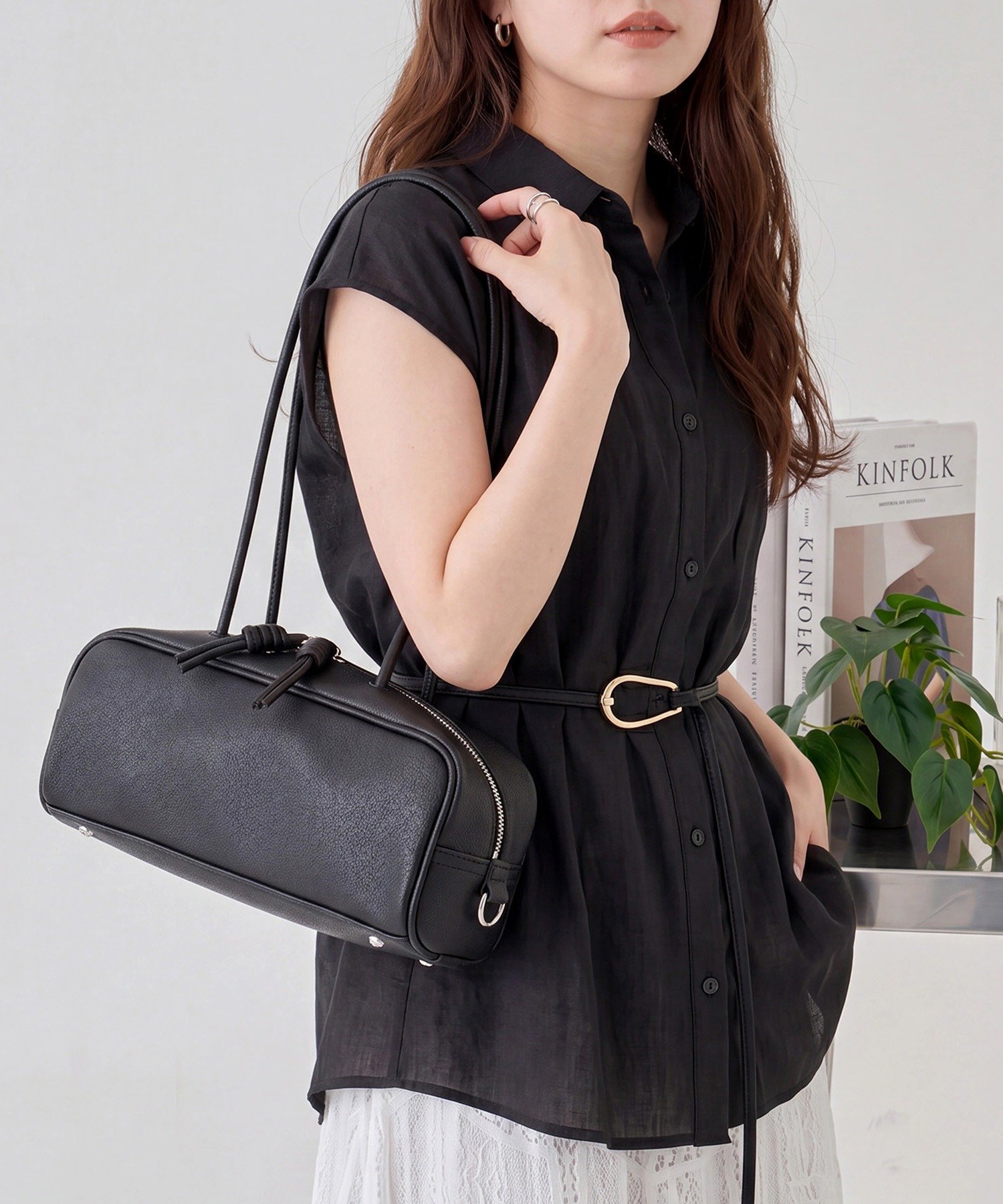 【SALE／3%OFF】&MyuQ &MyuQ/アンドミューク KORO カセットチャート バッグ ショルダーバッグ ブラウン ブラック【送料無料】