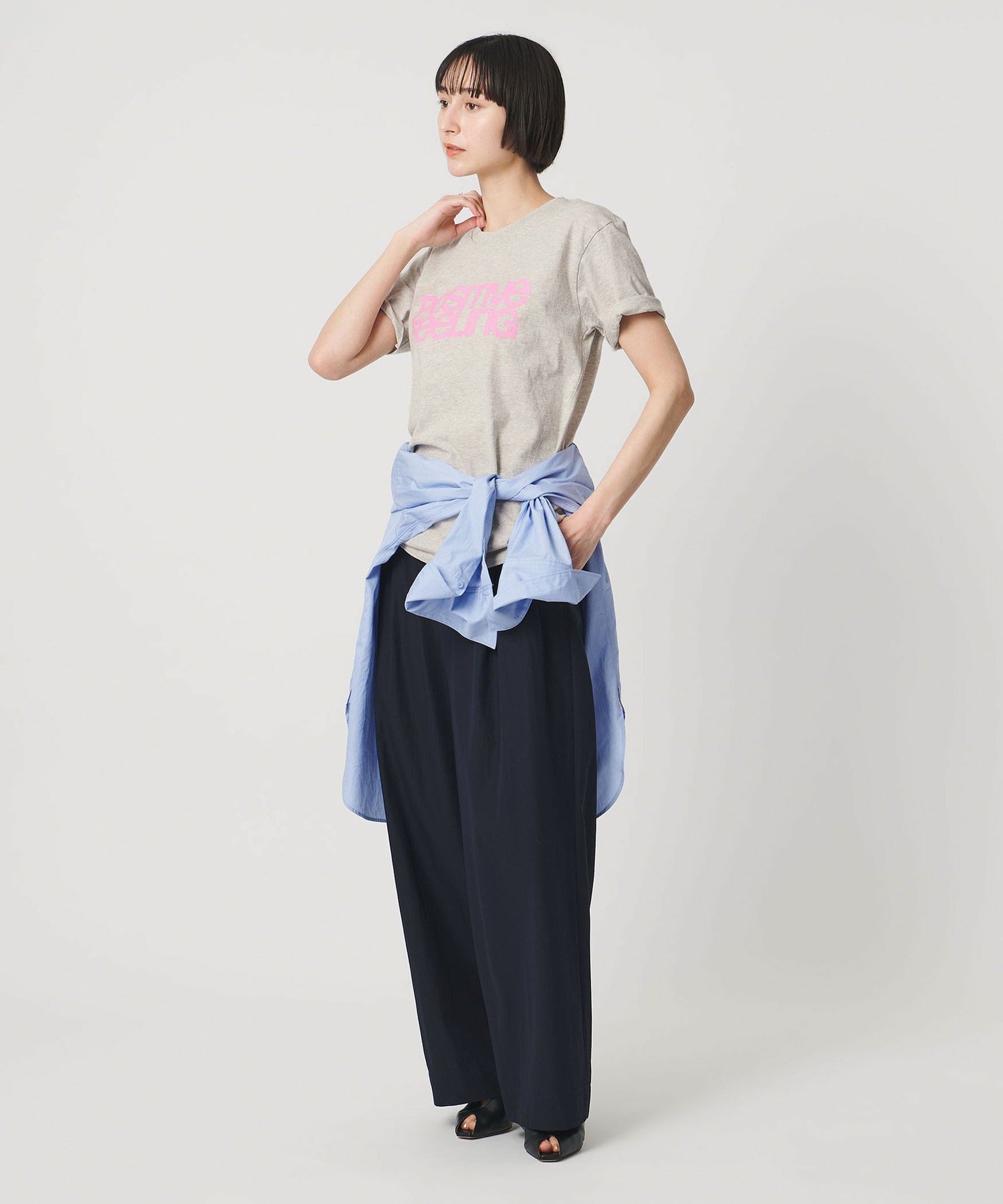 【別注】＜MIXTA＞POSITIVE FEELING Tシャツ LT.GRAY ユナイテッドアローズ トップス カットソー・Tシャツ グレー