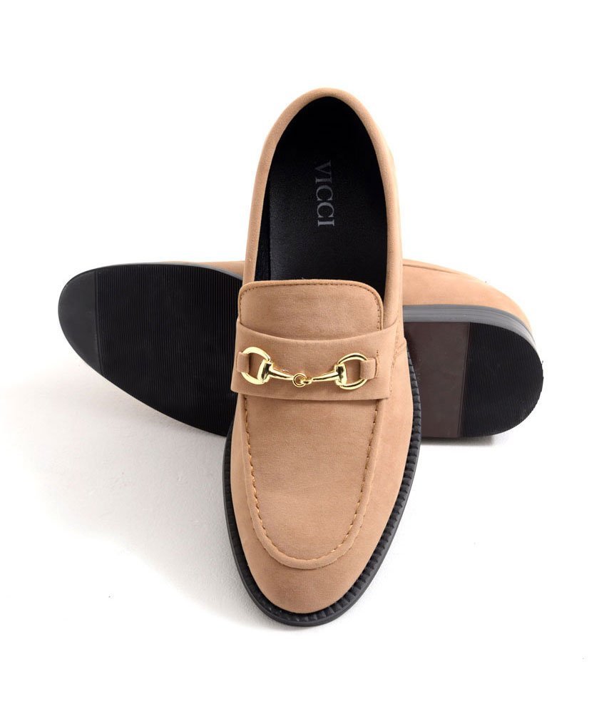 Vicci VICCI ゴールドビット付きローファー シルバーバレット シューズ・靴 ローファー ネイビー ブラック ベージュ【送料無料】