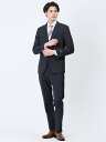 【SALE/1%OFF】m.f.editorial マルゾット/Marzotto ウール混 スリムフィット 2ボタン2ピーススーツ チェック紺 タカキュー スー...