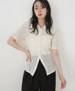 LIAN フラワーレース半袖ポロシャツ リアン トップス カットソー・Tシャツ ブラウン ホワイト ブラック【送料無料】