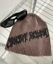 WEGO MEN'S スプレープリントビーニー ウィゴー 帽子 ニット帽・ビーニー ブラック ブラウン