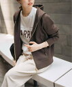 Spick & Span 《WEB限定追加3予約》ストレッチジップフードパーカー スピックアンドスパン トップス パーカー・フーディー ブラウン【送料無料】