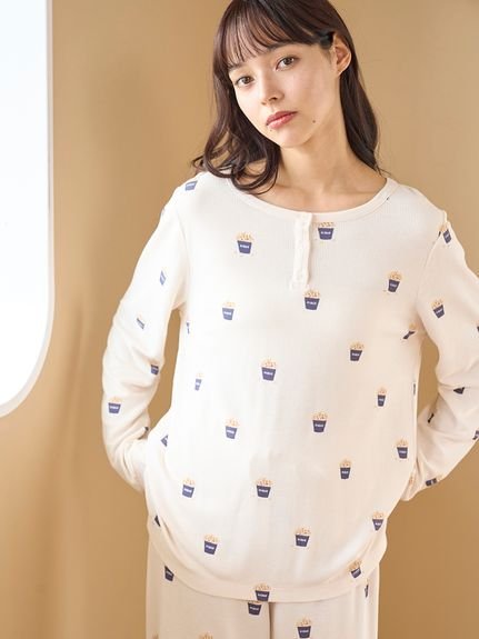 gelato pique モチーフ3柄ワッフルロンT ジェラートピケ インナー・ルームウェア その他のインナー・ル..