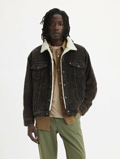 Relaxed Fit Corduroy Sherpa Trucker Jacket A5784: 0012 A57840012 Caviar Dancing with Fire Relaxed Fit Corduroy Sherpa Trucker Jacket A5784: 0012 A57840012 Caviar Dancing with Fire