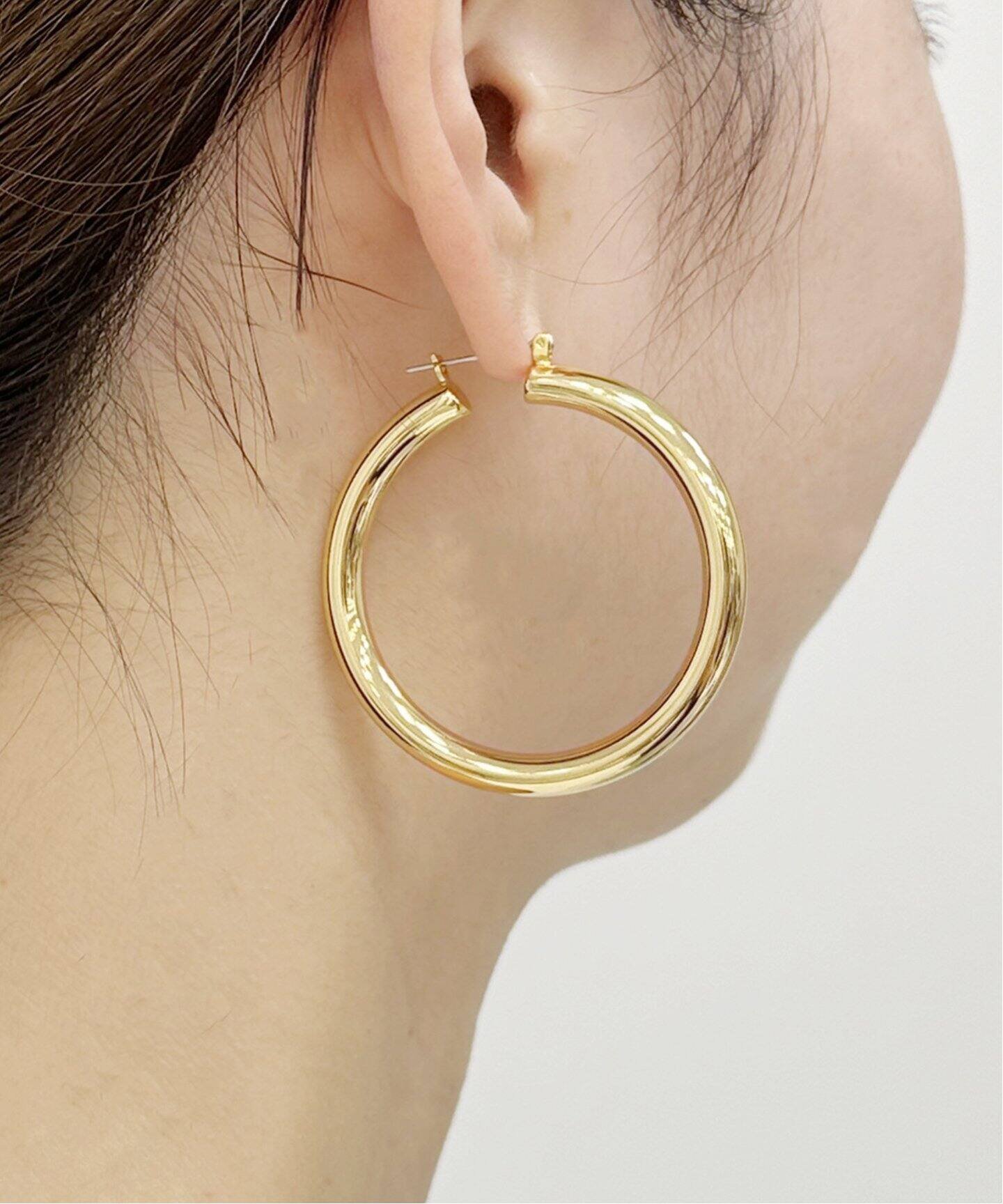 U by SPICK&SPAN 【LUV AJ/ラヴエージェイ】 THE AMALFI TUBE HOOPS ユーバイスピックアンドスパン アクセサリー・腕時計 ピアス ゴールド【送料無料】