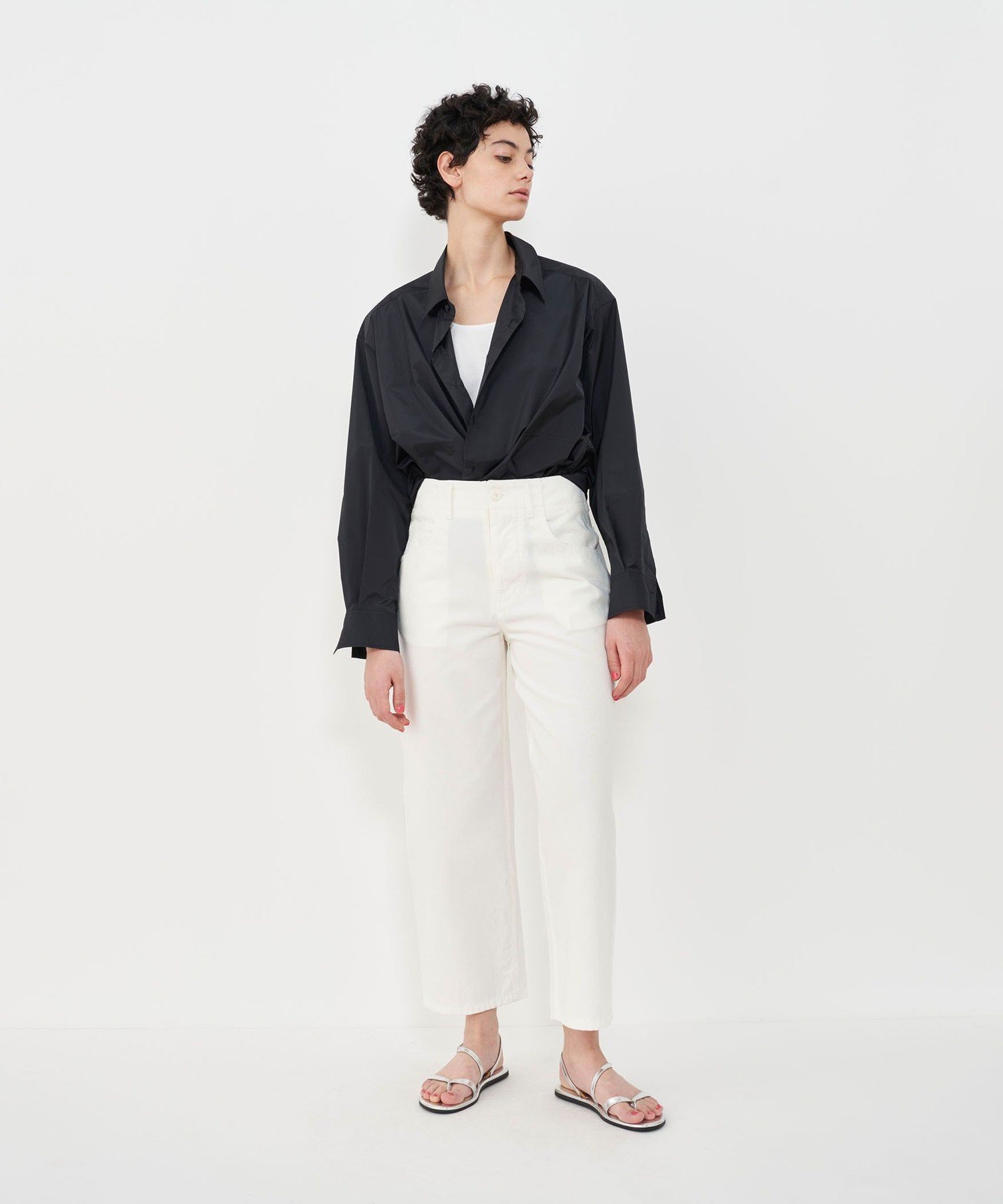 【SALE／70%OFF】GALERIE VIE シルクタフタオーバーシャツ トゥモローランド トップス シャツ・ブラウス ブラック【送料無料】