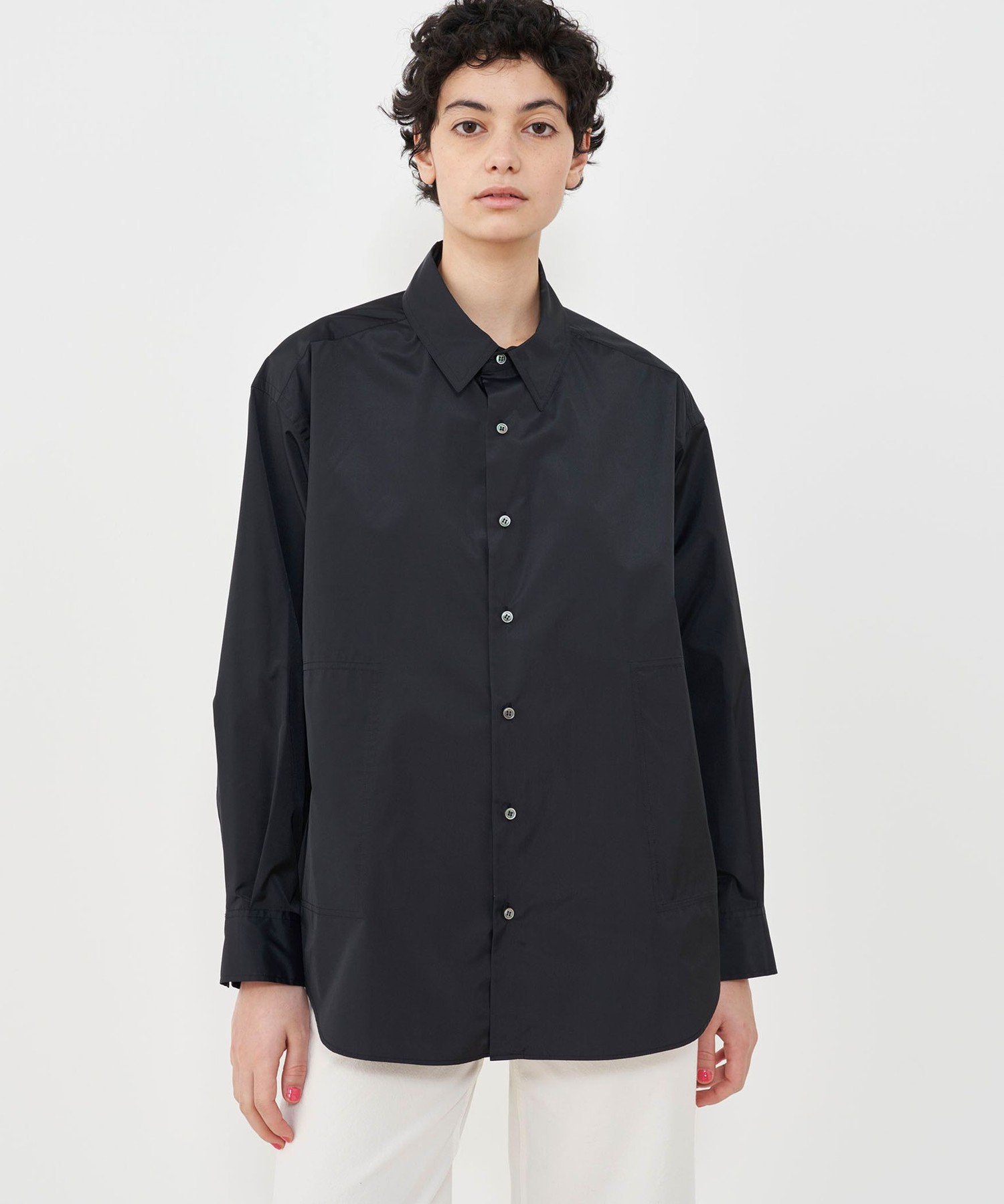 【SALE／70%OFF】GALERIE VIE シルクタフタオーバーシャツ トゥモローランド トップス シャツ・ブラウス ブラック【送料無料】