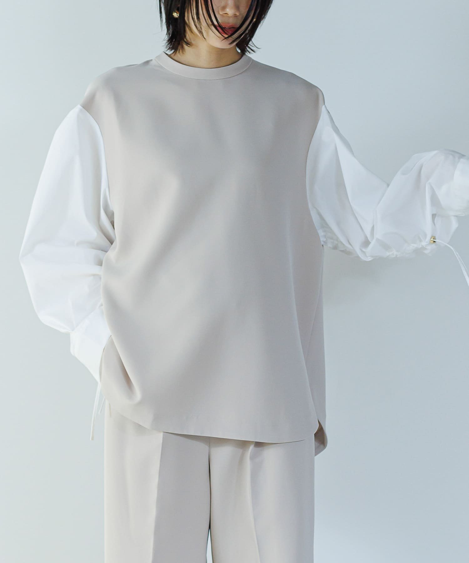 【SALE／50%OFF】URBAN RESEARCH ROSSO CHIGNON シャーリングデザインブラウス アーバンリサーチロッソ トップス シャツ・ブラウス ブラック【送料無料】