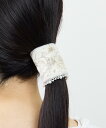 Magine Zoule ゾーラ:フラワー刺繍 ヘアーカフス マージン ヘアアクセサリー バレッタ・ヘアクリップ・ヘアピン ブラック ベージュ ホワイト