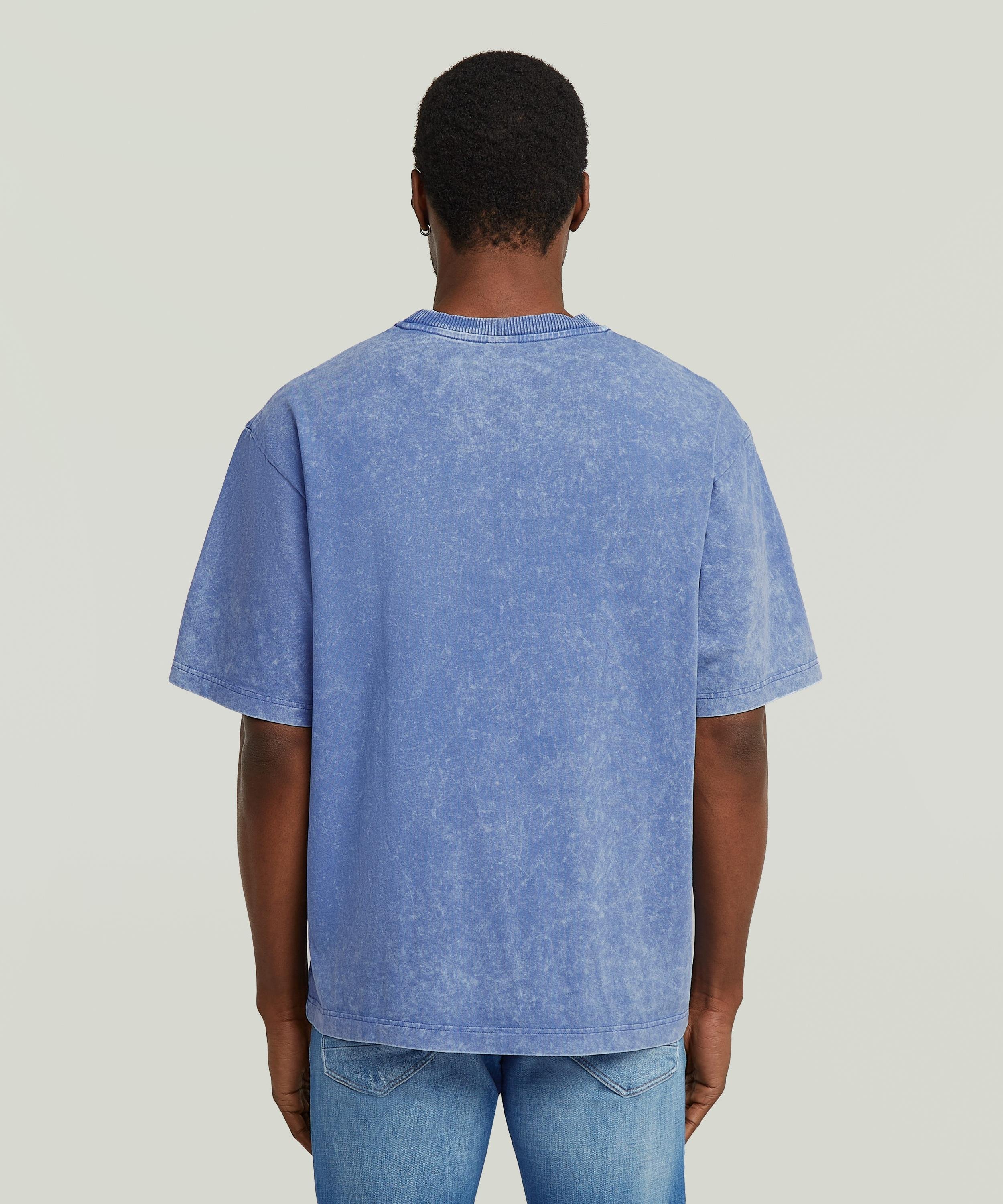 【公式ショップ】UNISEX FOXY BOXY T-SHIRT/オーバーダイグラフィックロゴTシャツ ジースターロゥ トップス カットソー・Tシャツ ブルー