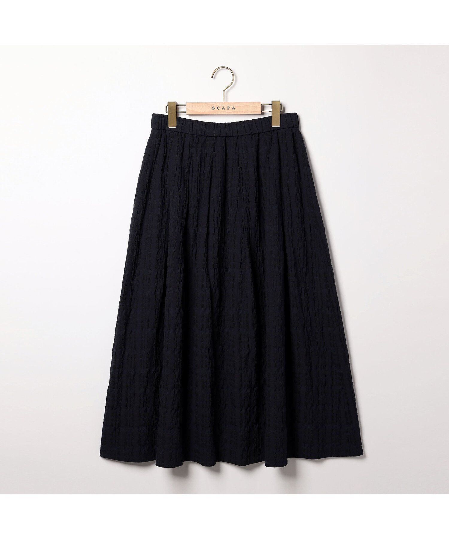 【SALE／55%OFF】SCAPA エアリーチェックスカート スキャパ スカート その他のスカート ネイビー【送料無料】