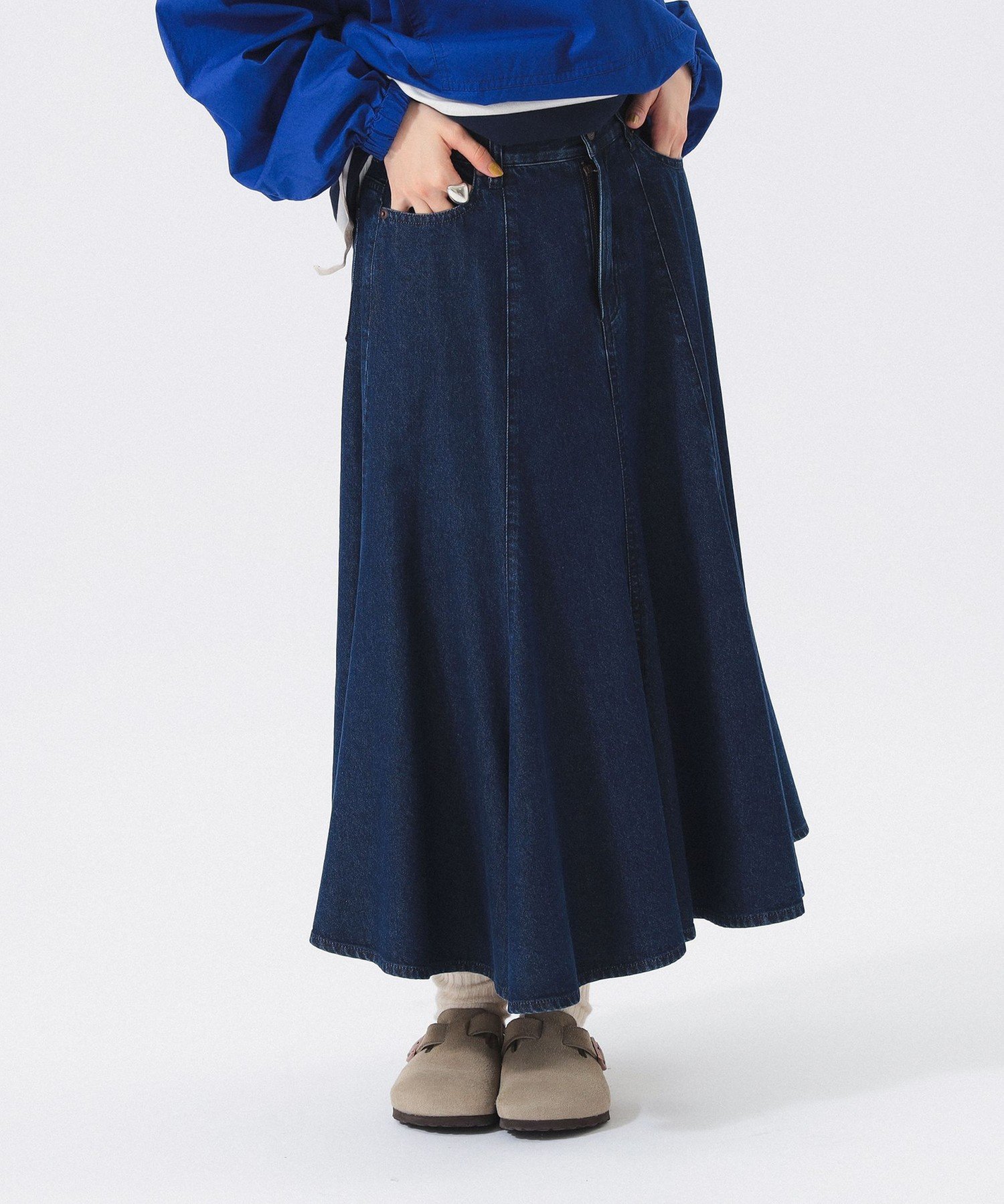 【SALE／50%OFF】BEAMS BOY デニム フレア スカート ビームス ウイメン スカート その他のスカート ネイビー ブラック【送料無料】