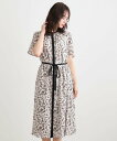 LAURA ASHLEY 【二の腕カバー/同柄アイテムあり】アイロンワーク スクロール柄ワンピース ローラ アシュレイ ワンピース・ドレス その他のワンピース・...