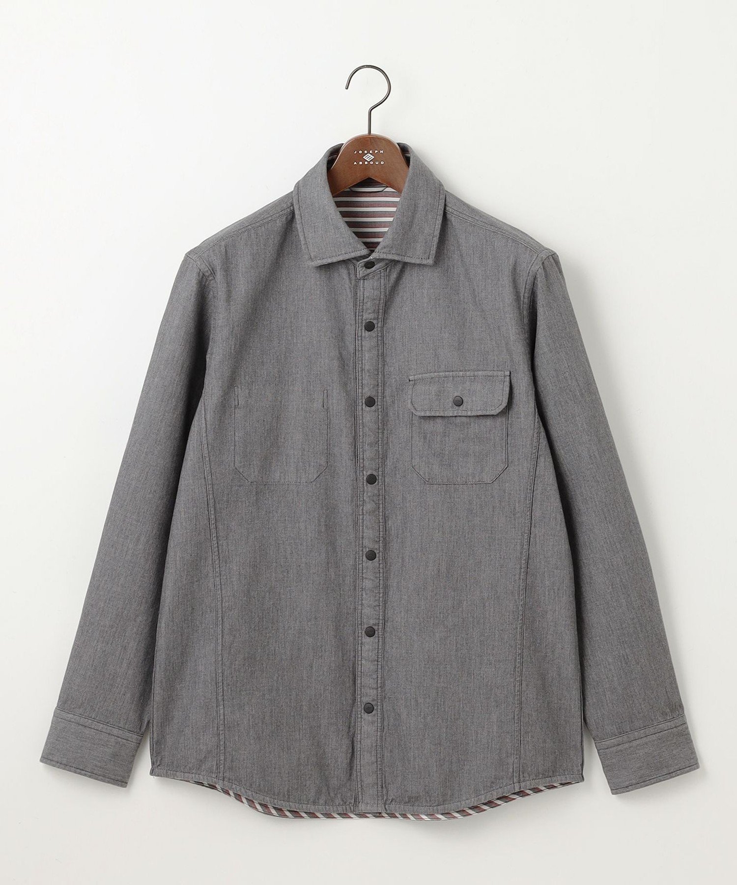 ABBOUD 【2WAY・25AW】リバーシブルシャツ ジョセフアブード トップス シャツ・ブラウス ネイビー カーキグリーン