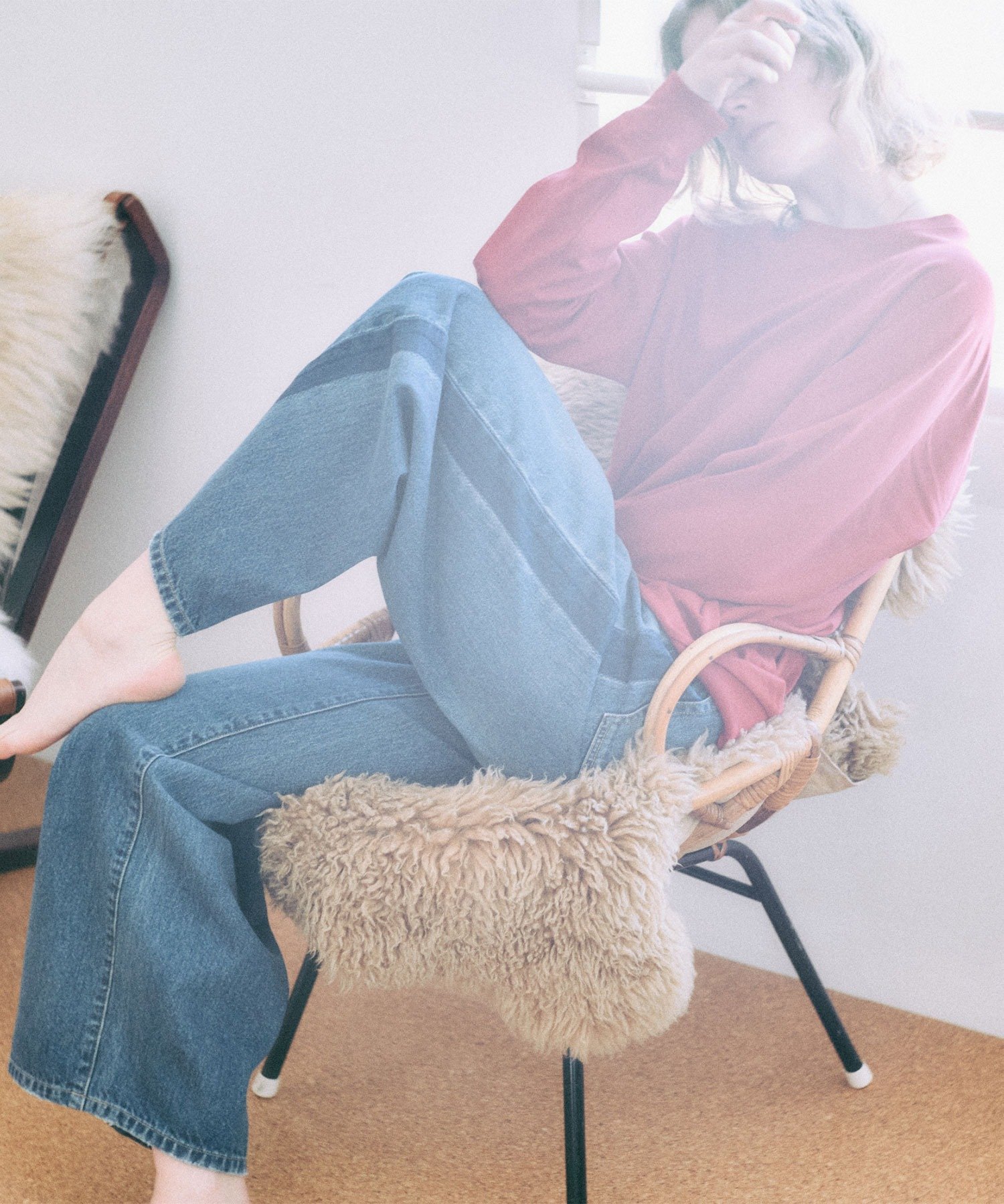 Johnbull Private labo サイドラインデニムパンツ ジョンブルプライベートラボ パンツ ジーンズ・デニムパンツ ブラック ブルー