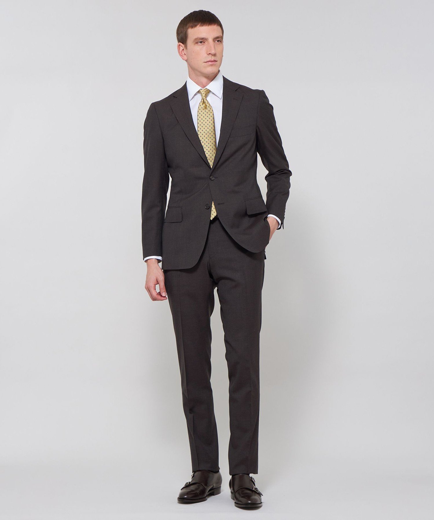 MACKINTOSH LONDON 【NEW BRIDGE】【ZEGNA/ゼニア】グレンチェックスーツ マッキントッシュ ロンドン スーツ・フォーマル スーツジャケット ブラウン【送料無料】