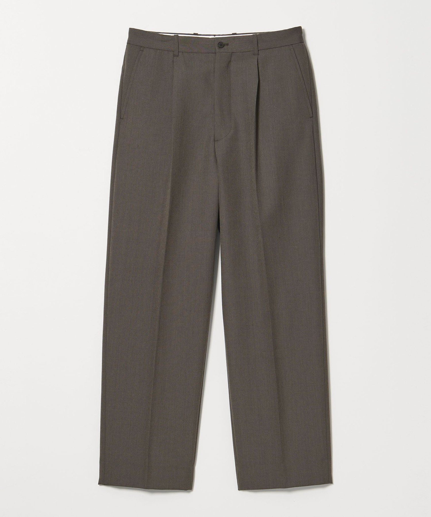 Steven Alan ＜Steven Alan＞ ウール オックスフォード アウト ワンプリーツ スラックス ビューティー＆ユース　ユナイテッドアローズ パンツ スラックス・ドレスパンツ ブラック グレー【送料無料】