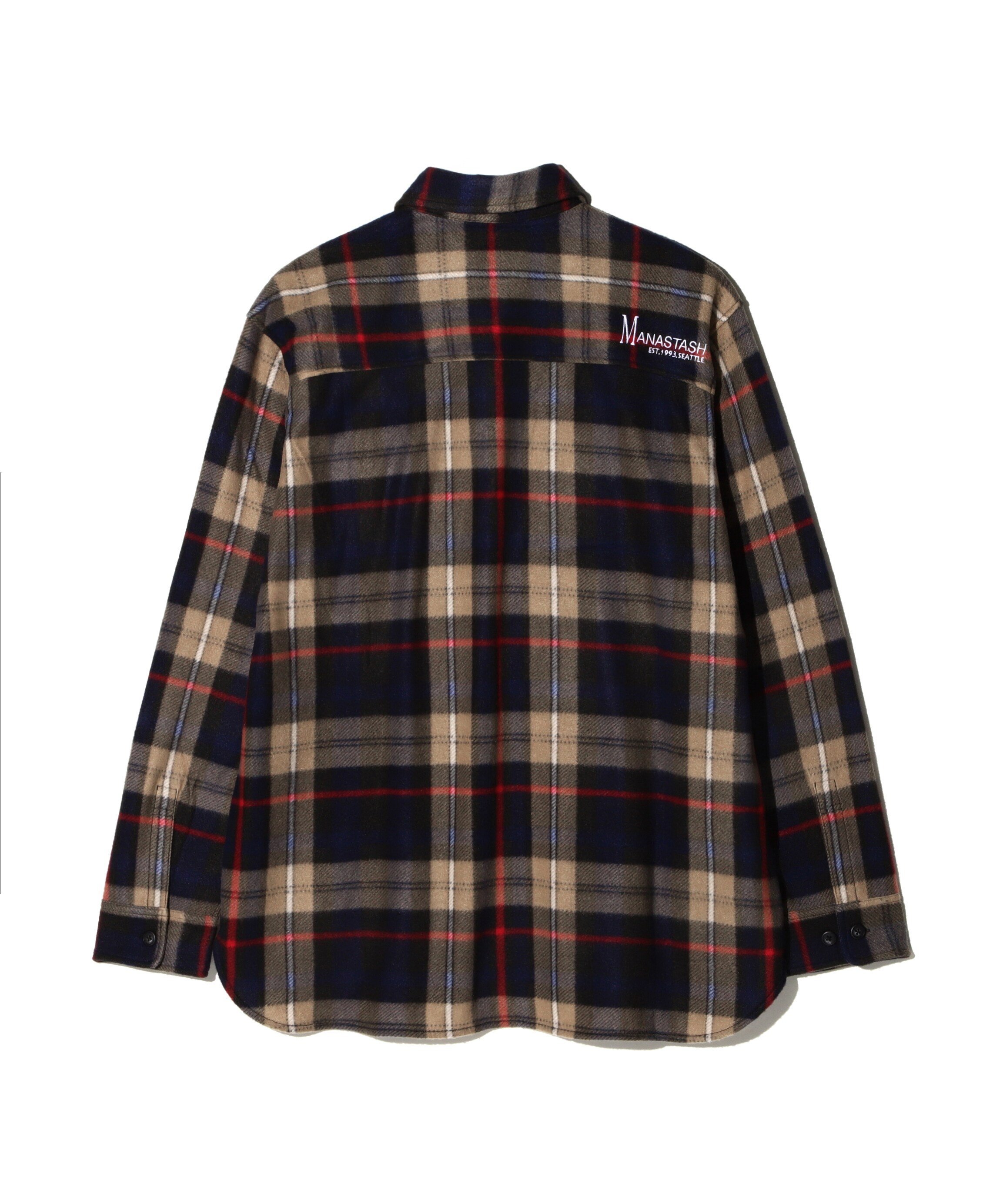 MANASTASH/マナスタッシュ/FLEECE PLAID CPO SHIRT マナスタッシュ トップス シャツ・ブラウス ネイビー レッド