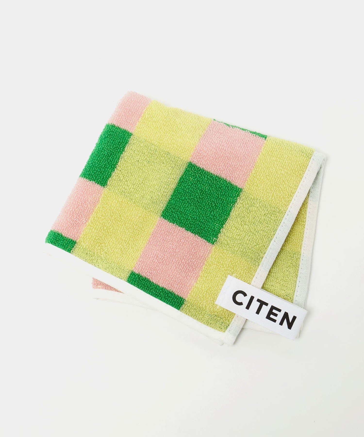 CITEN ＜CITEN＞ハンドタオルチェック シテン ファッション雑貨 ハンカチ・ハンドタオル ピンク オレンジ