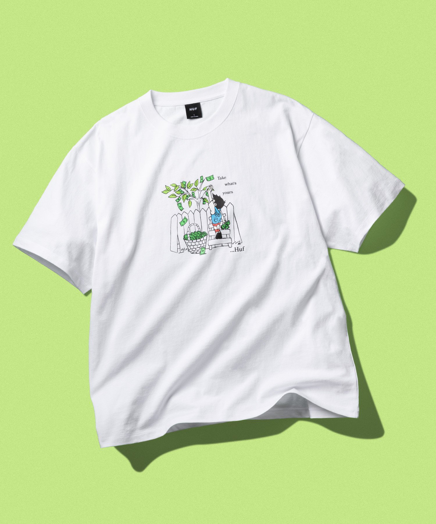 HUF TAKE YOURS TEE / HUF ハフ Tシャツ ハフ トップス カットソー・Tシャツ ホワイト ブラック【送料無料】