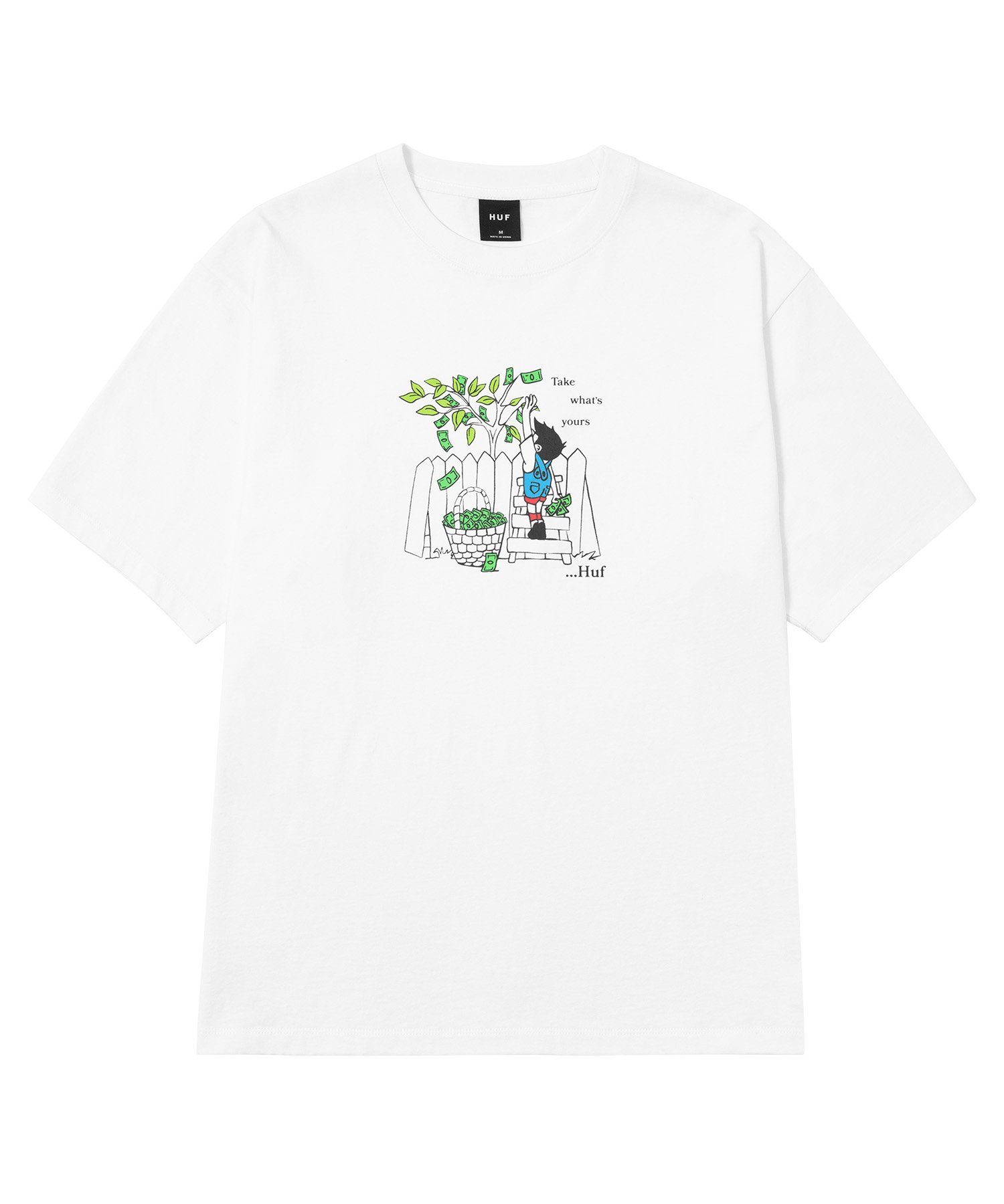 HUF TAKE YOURS TEE / HUF ハフ Tシャツ ハフ トップス カットソー・Tシャツ ホワイト ブラック【送料無料】