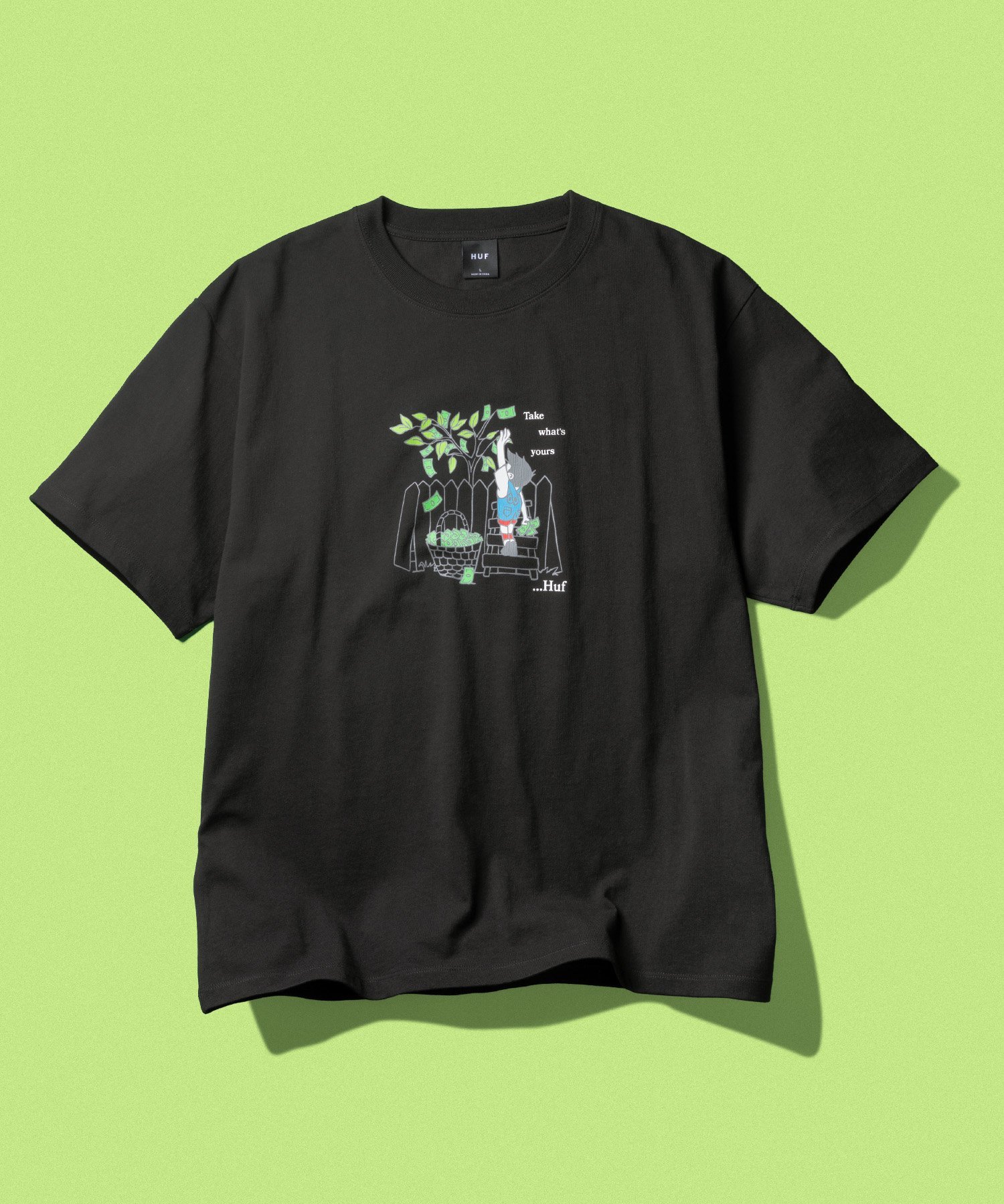 HUF TAKE YOURS TEE / HUF ハフ Tシャツ ハフ トップス カットソー・Tシャツ ホワイト ブラック【送料無料】
