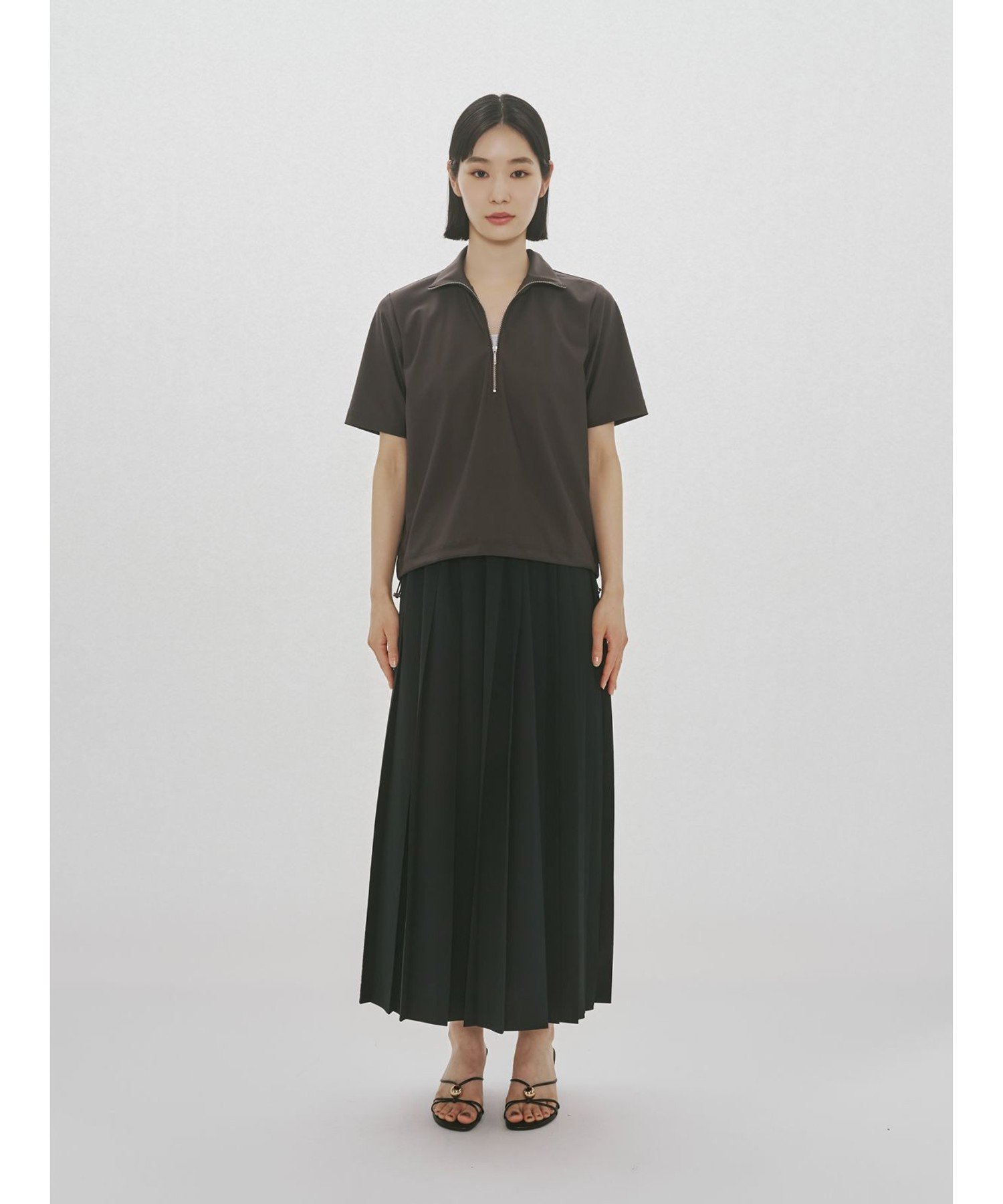 【SALE／20%OFF】MIDIUMISOLID MIDIUMISOLID for Ladies アシンメトリープリーツスカート マーコート スカート その他のスカート ネイビー ブラック【送料無料】
