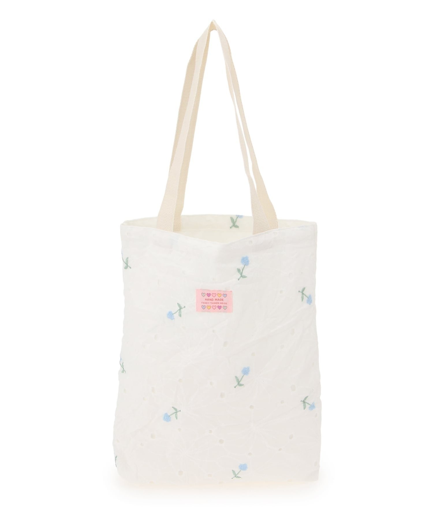 【SALE／30%OFF】Mignonjour Mignonjour/(W)フラワー刺繍トートバッグ ミニョントレフル ルームヨンマルサンセレクティッド バッグ トートバッグ ホワイト