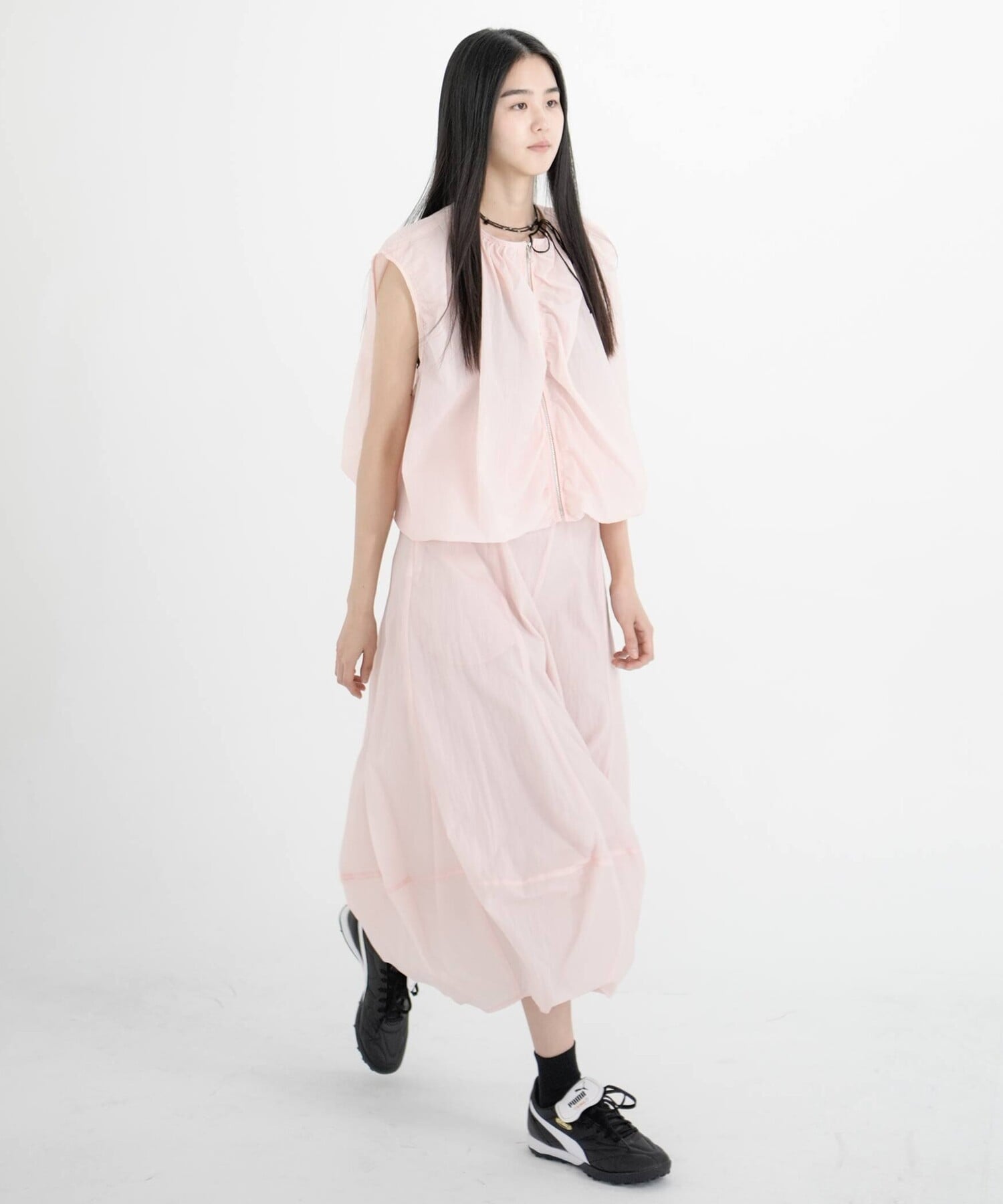 Bshop eunoia ｜ ナイロン ジップベスト WOMEN ビショップ トップス シャツ・ブラウス ピンク ブラック