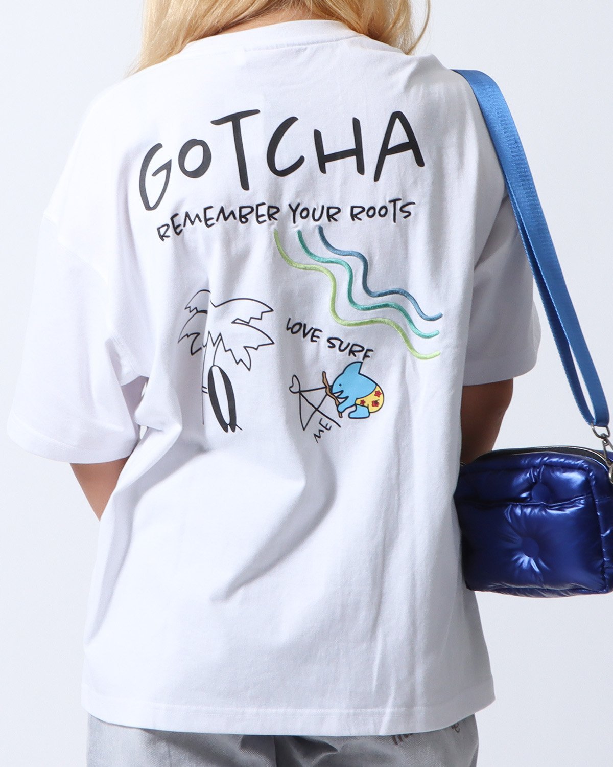 GOTCHA GOTCHA (ガッチャ) ウィメンズ 吸水速乾 フィッシュマン 砂浜 らくがき T ガッチャ トップス カットソー・Tシャツ ホワイト ピンク【送料無料】