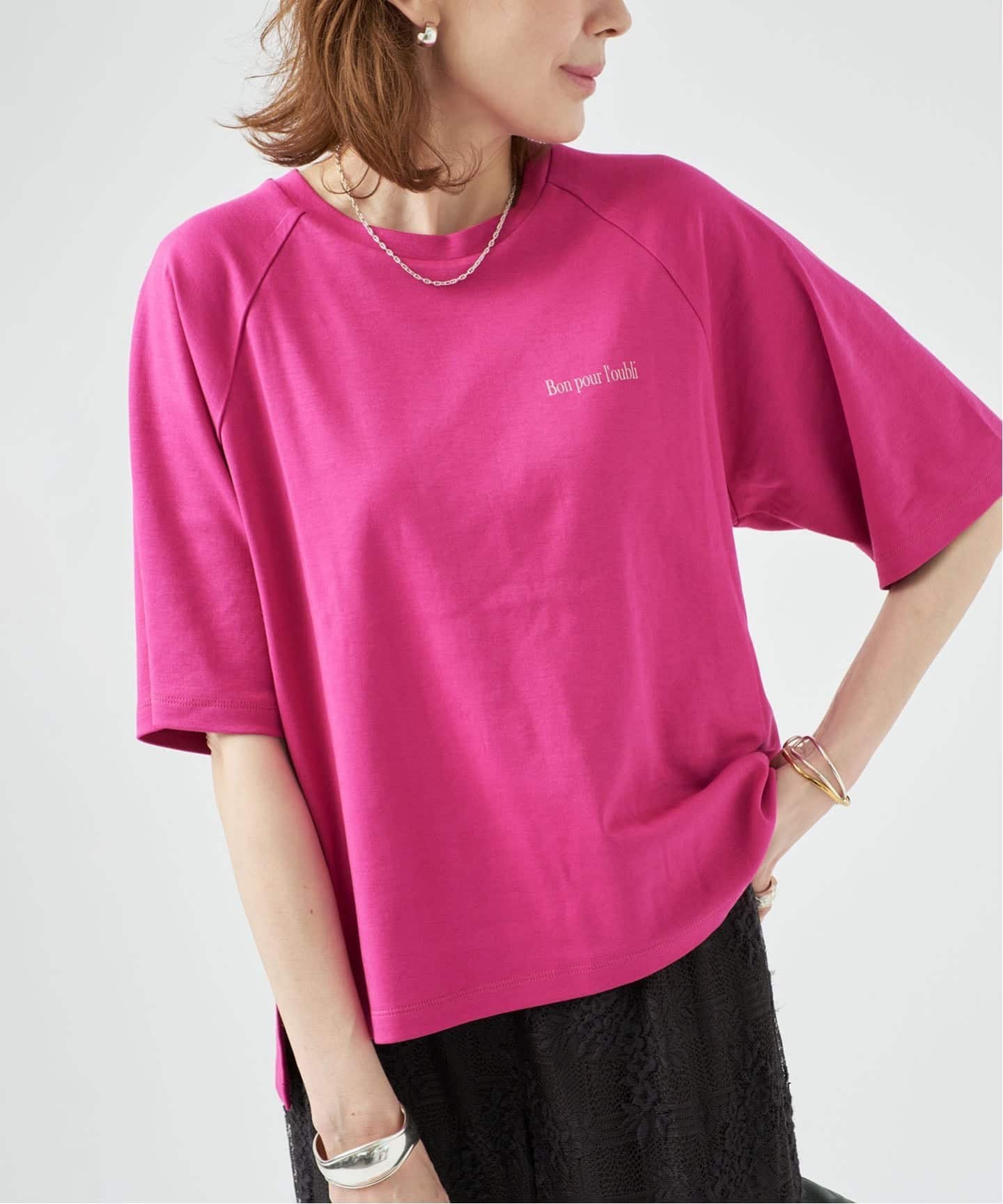 VERMEIL par iena BACK PRINT Tシャツ ヴェルメイユ パー イエナ トップス カットソー・Tシャツ ネイビー ピンク