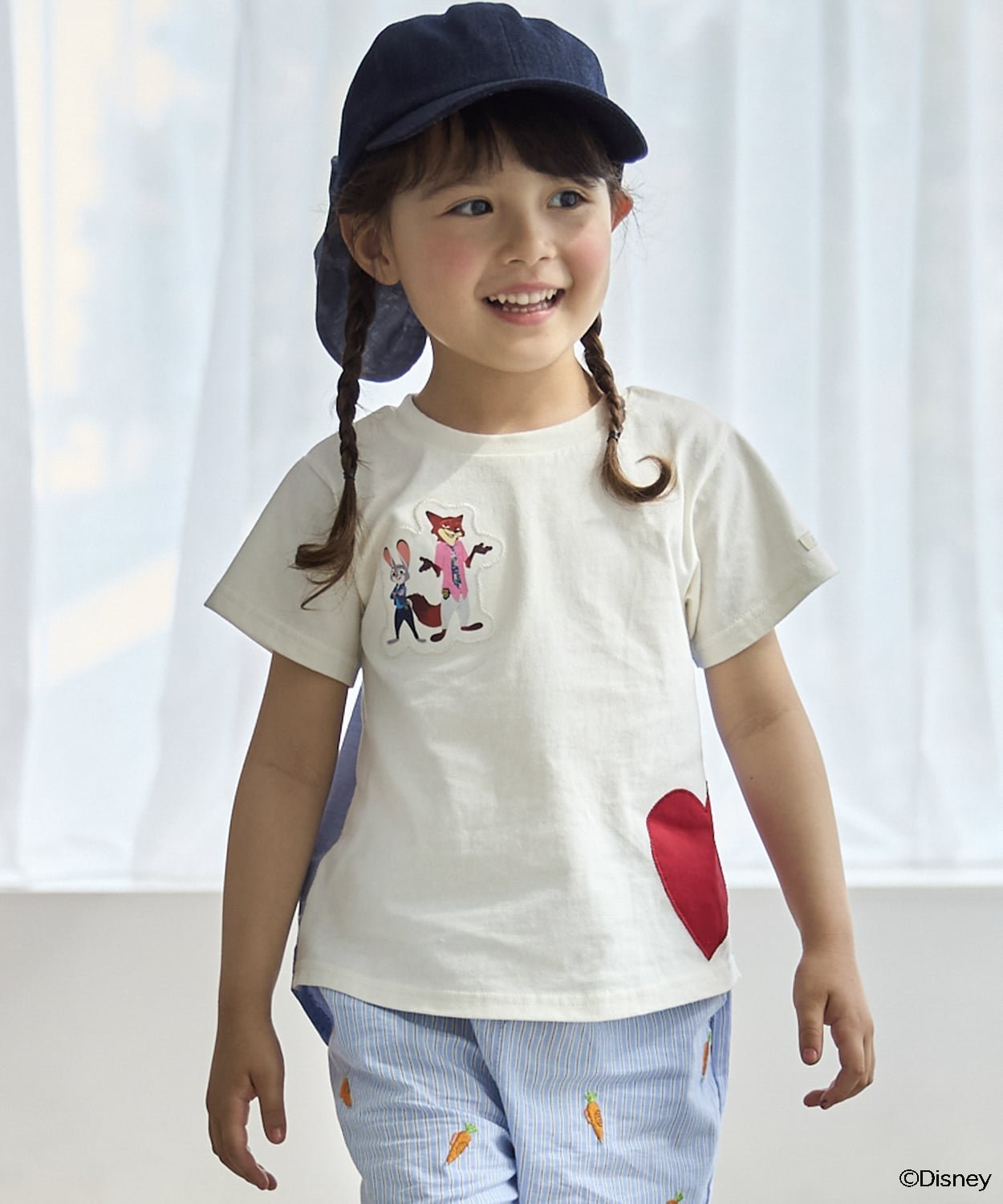 【SALE／30%OFF】petit main 【ズートピア】【接触冷感】ハートアップリケTシャツ ...