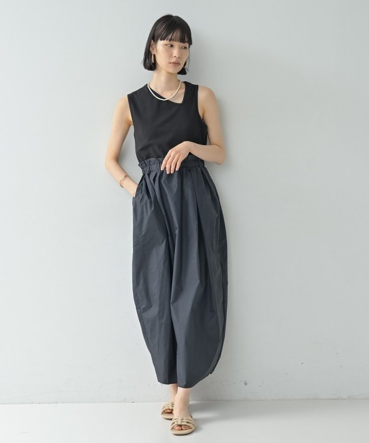 【SALE／52%OFF】GALLEST コンビコクーンワンピース ギャレスト ワンピース・ドレス その他のワンピース・ドレス ブラック ホワイト【送料無料】
