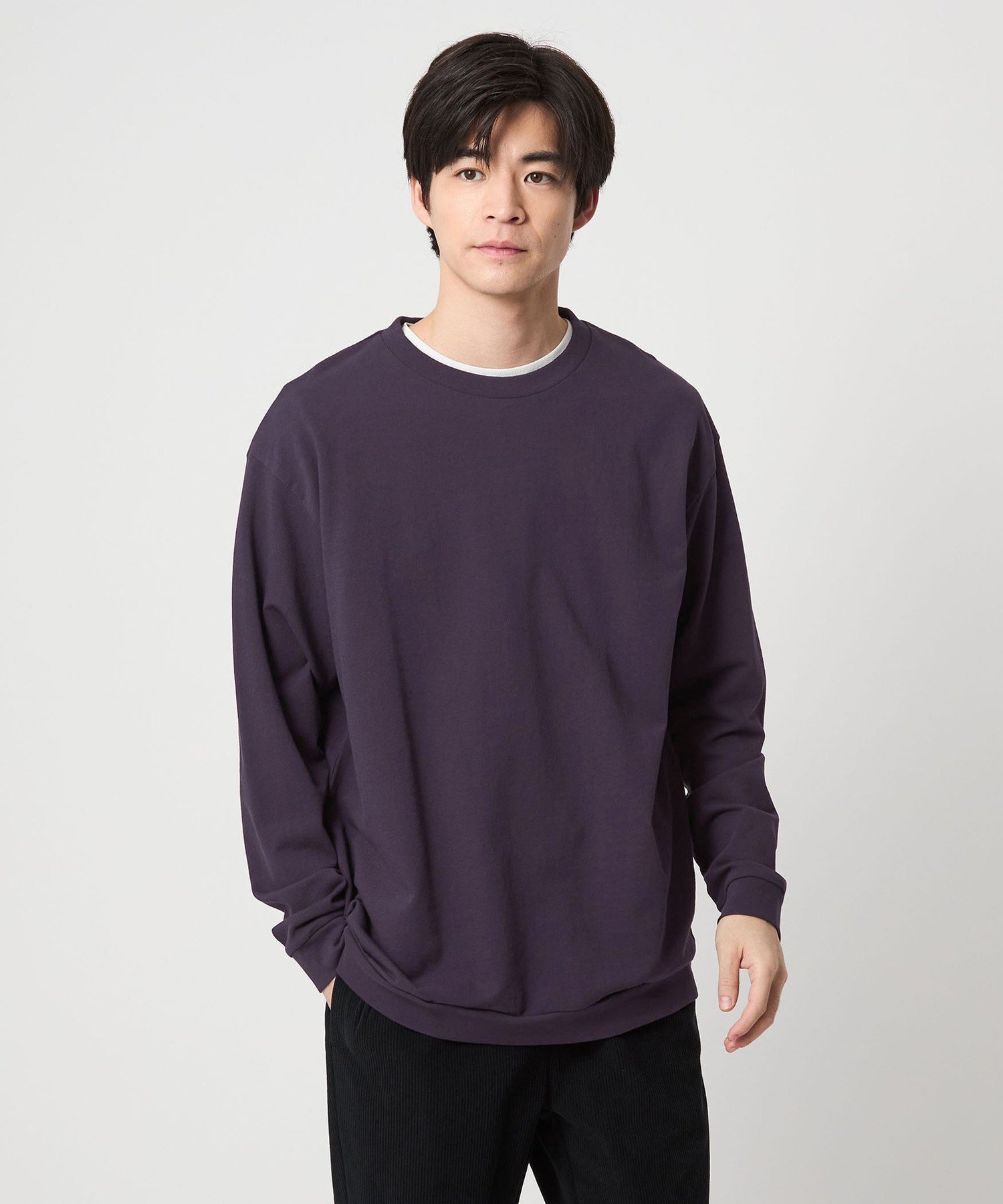 ディペンド インレイ クルーネック カットソー ユナイテッドアローズ アウトレット トップス カットソー・Tシャツ グレー パープル