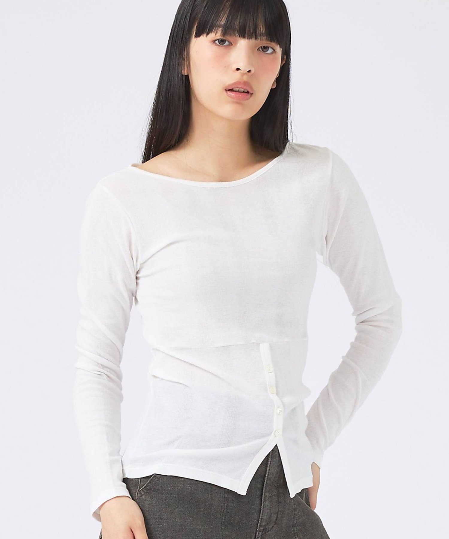 Rouge vif la cle 【Robert P Miller ｜ ロバート・ピー・ミラー】Light Pri ルージュ・ヴィフ ラクレ トップス カットソー・Tシャツ ホワイト オレンジ ネイビー
