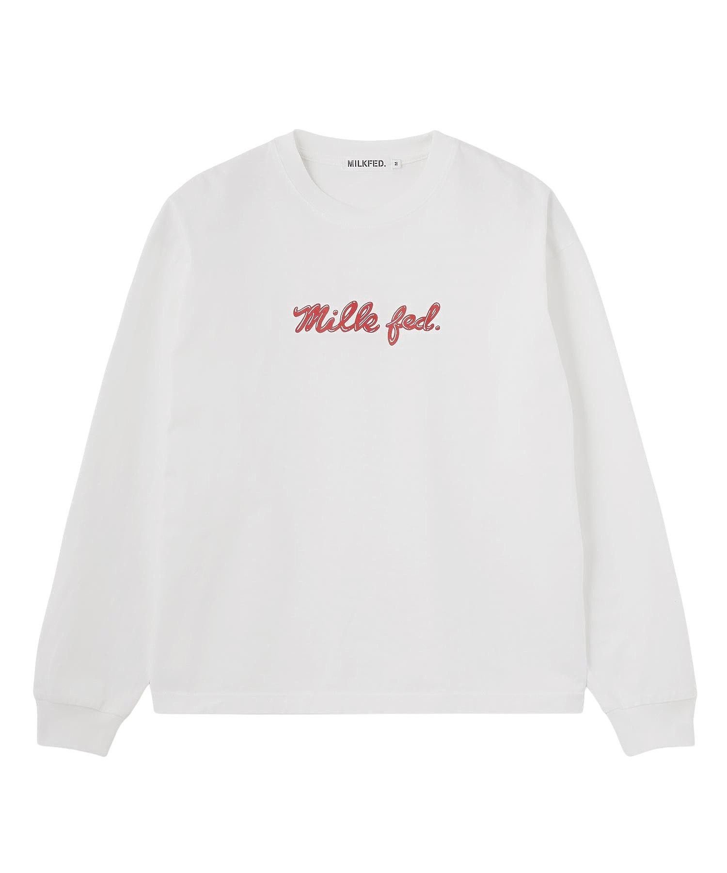 MILKFED. ICING LOGO L/S TEE ミルクフェド トップス カットソー・Tシャツ ホワイト