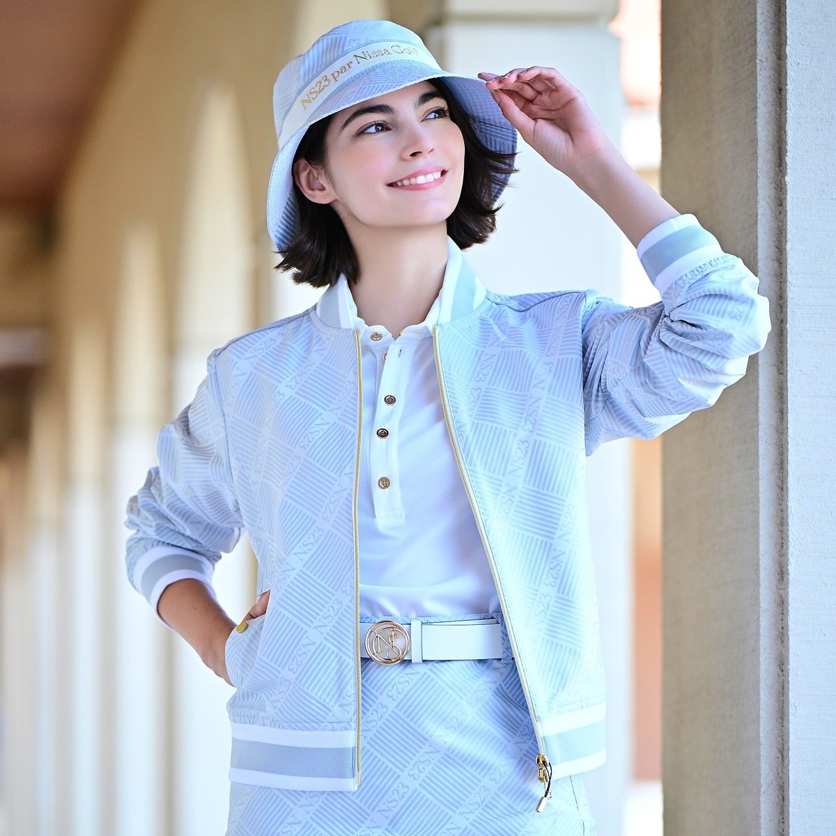 【SALE／40%OFF】NS23 par Nissa Golf 【Women's】【セットアップ可】米沢織ジャカードブルゾン エヌエス23・パー・ニッサゴルフ ジャケット・アウター ブルゾン・ジャンパー ブラック ホワイト【送料無料】 stylife-15786357 Rakuten Fashion サンプル画像2