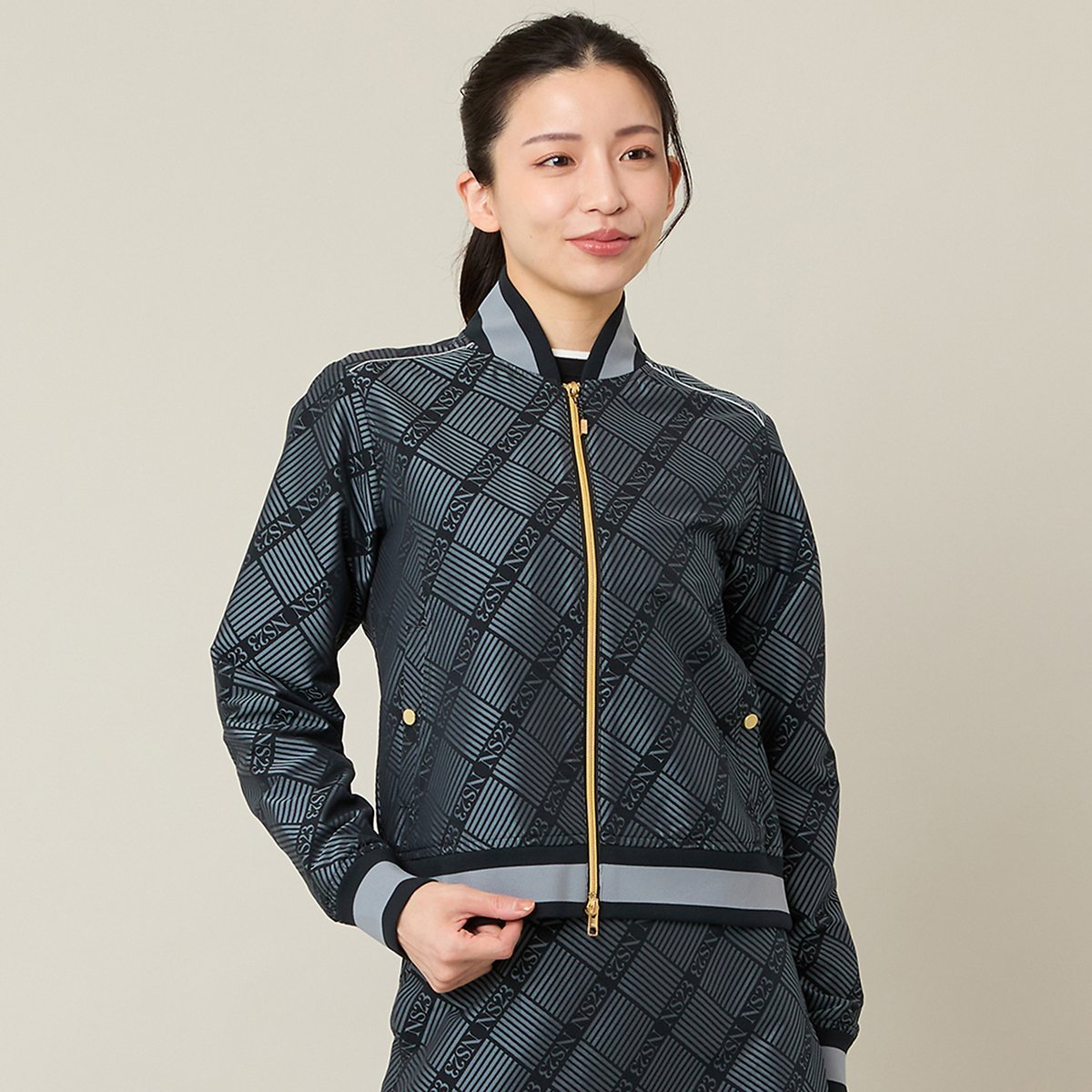 【SALE／40%OFF】NS23 par Nissa Golf 【Women's】【セットアップ可】米沢織ジャカードブルゾン エヌエス23・パー・ニッサゴルフ ジャケット・アウター ブルゾン・ジャンパー ブラック ホワイト【送料無料】 stylife-15786357 Rakuten Fashion パッケージ画像