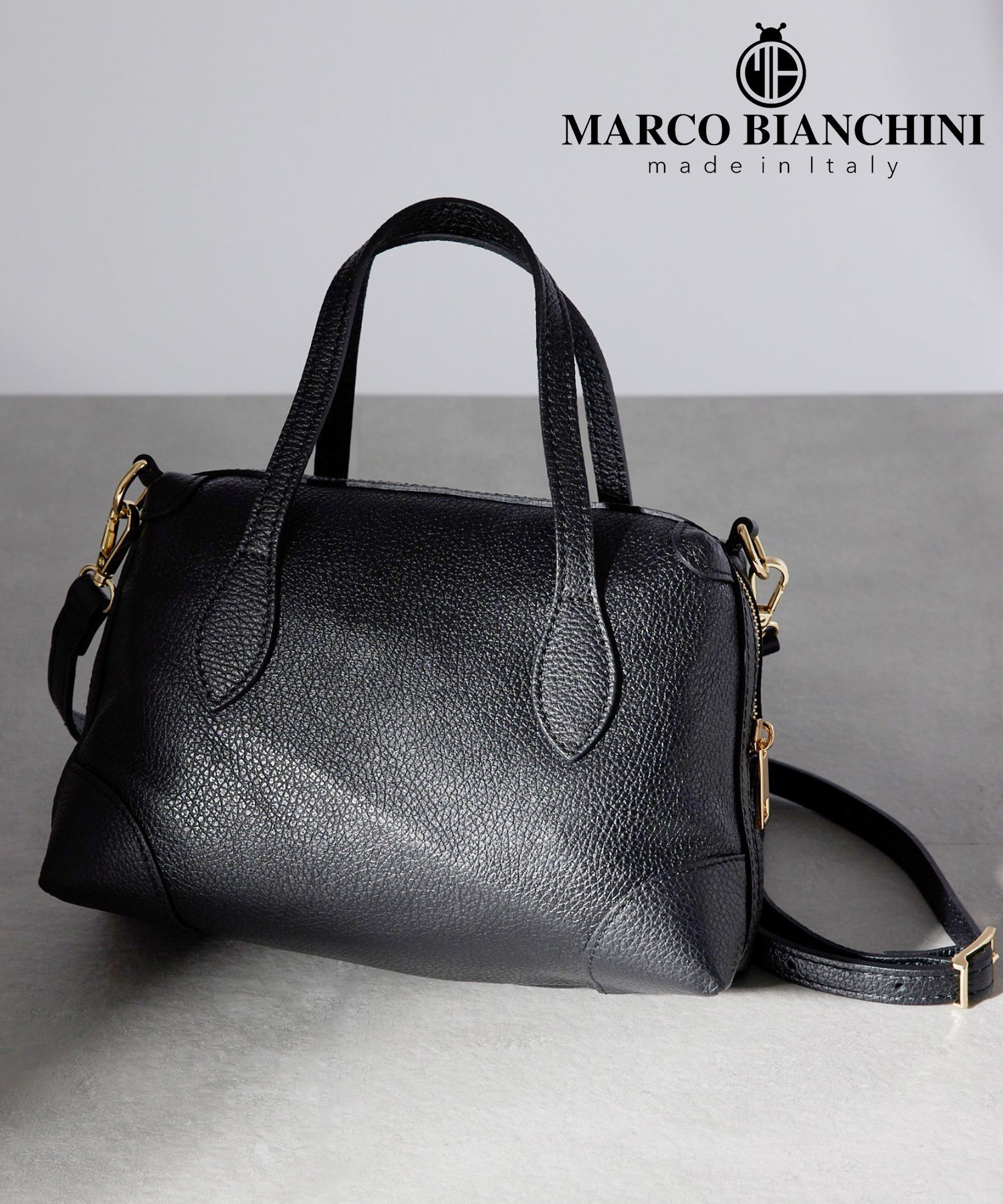 マルコビアンチーニ バッグ レディース 【SALE／20%OFF】MARCO BIANCHINI MARCO BIANCHINI/(W)ミニボストンバッグ イタリアンレザーバッグ セットアップセブン バッグ ボストンバッグ ブラック ブラウン ベージュ【送料無料】