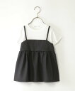 子供服キッズチュニックガーゼ重ね着女の子用ワンピースノースリーブミアメール95cm100cm丸高衣料【500SSS】