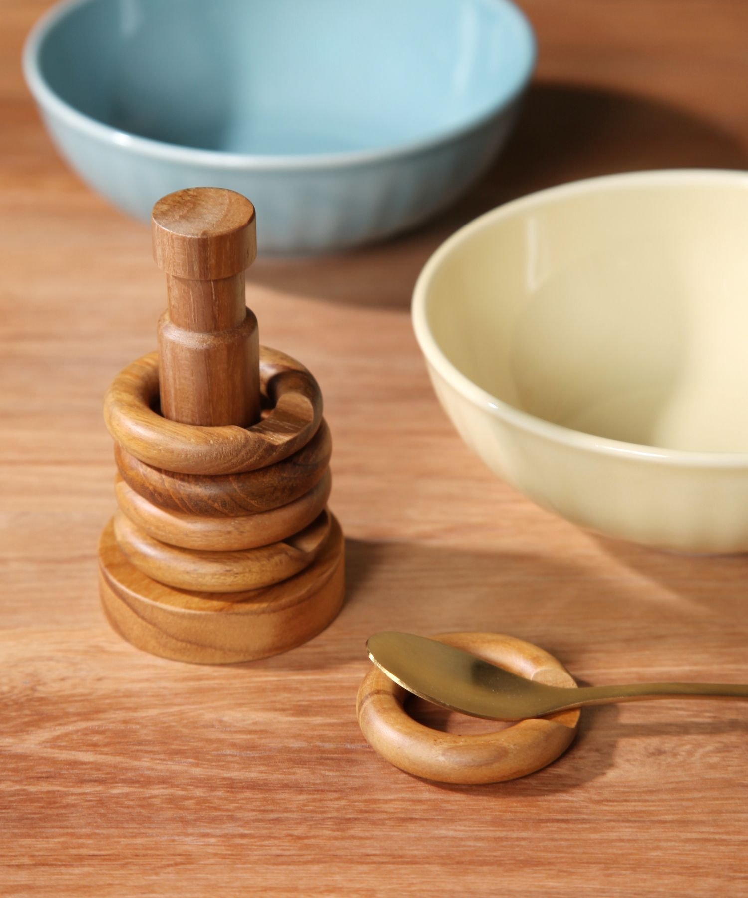 daily CLIP 【daily CLIP】リング箸置き5P&ホルダー スタディオクリップ 食器・調理器具・キッチン用品 カトラリー ブラウン