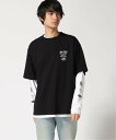 BEN DAVIS BEN DAVIS/(M)レイヤード プリント ワイド ロンT ジーンズメイト トップス カットソー・Tシャツ ブラック ホワイト【送料無料】(4)