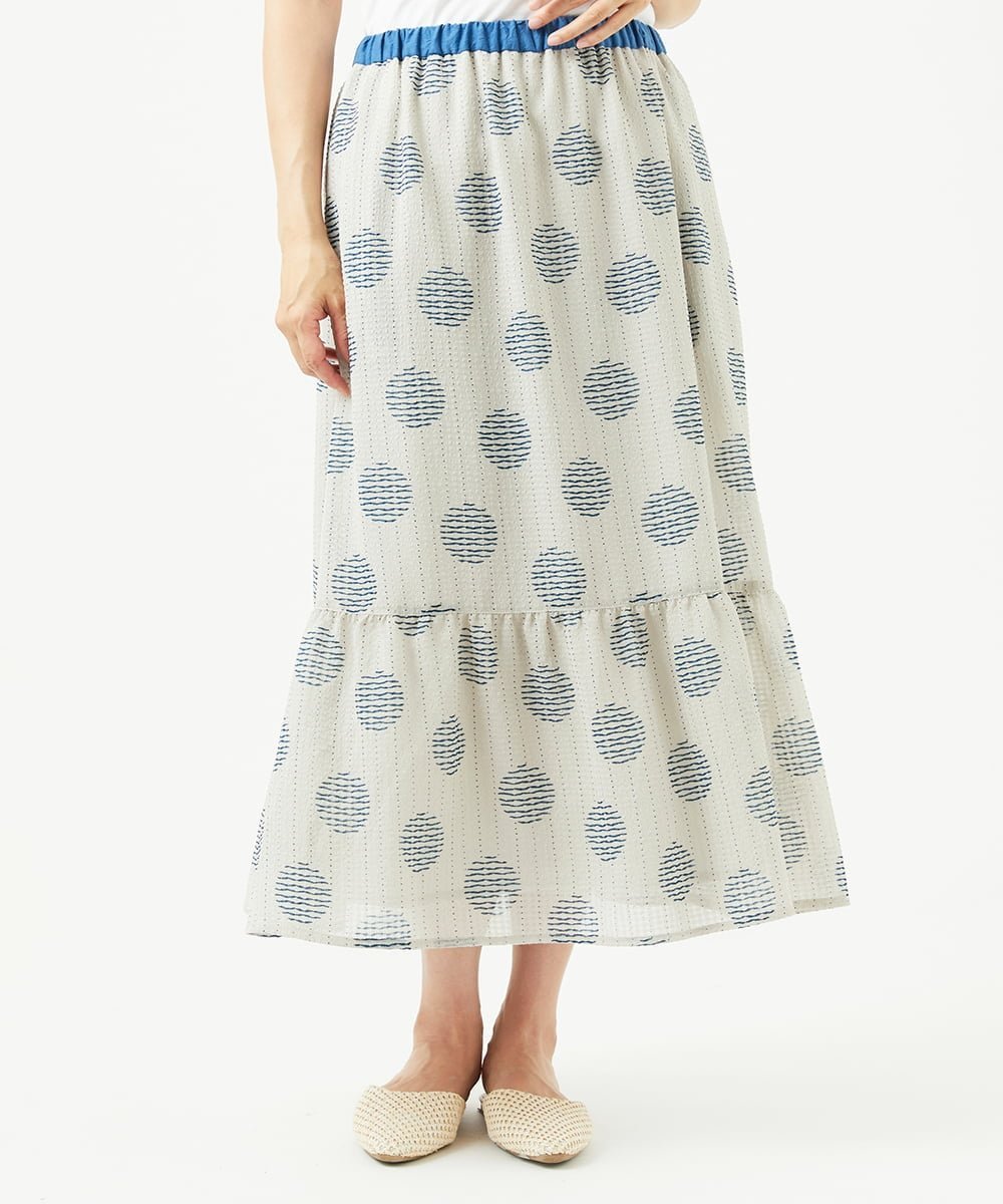 【SALE／50%OFF】GIANNI LO GIUDICE [洗える・日本製]サッカードットプリントスカート ジャンニロジュディーチェ スカート その他のスカート【送料無料】(4)