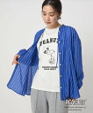 UNITED ARROWS green label relaxing <at ease>PEANUTS ロングスリーブ カットソー ユナイテッドアローズ グリーンレーベルリラクシング トップス カットソー・Tシャツ グレー ホワイト【送料無料】