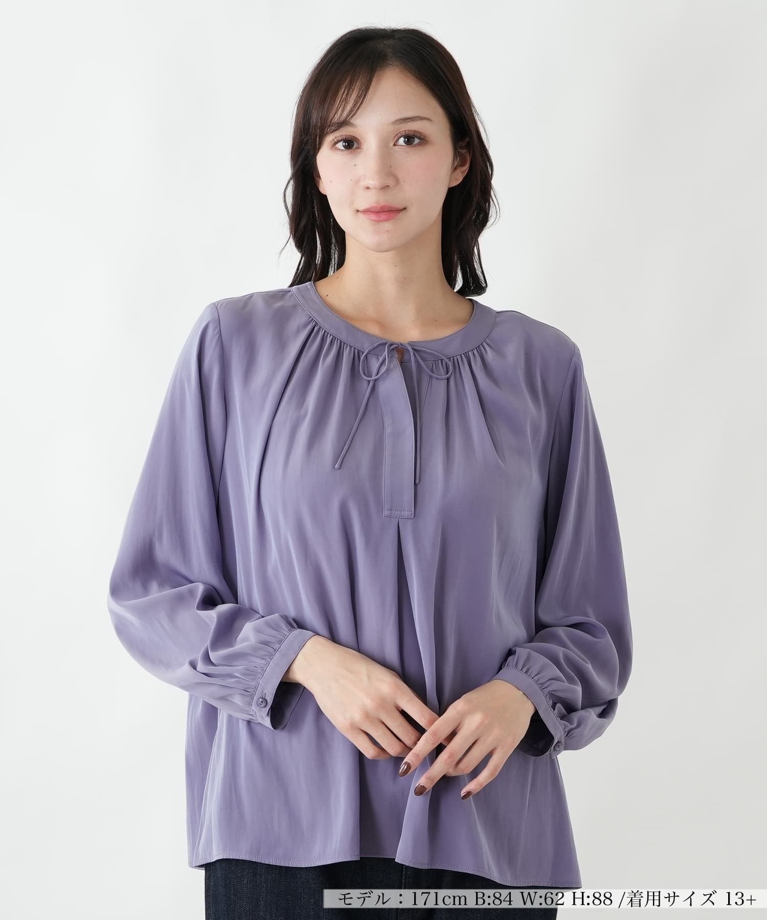 Leilian PLUS HOUSE ブラウス【BOURGE】 レリアン プラスハウス トップス シャツ・ブラウス ブラウン